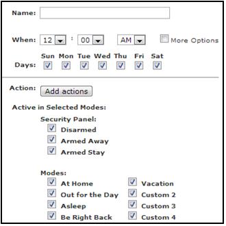 ADT Pulse Modes Add Schedule